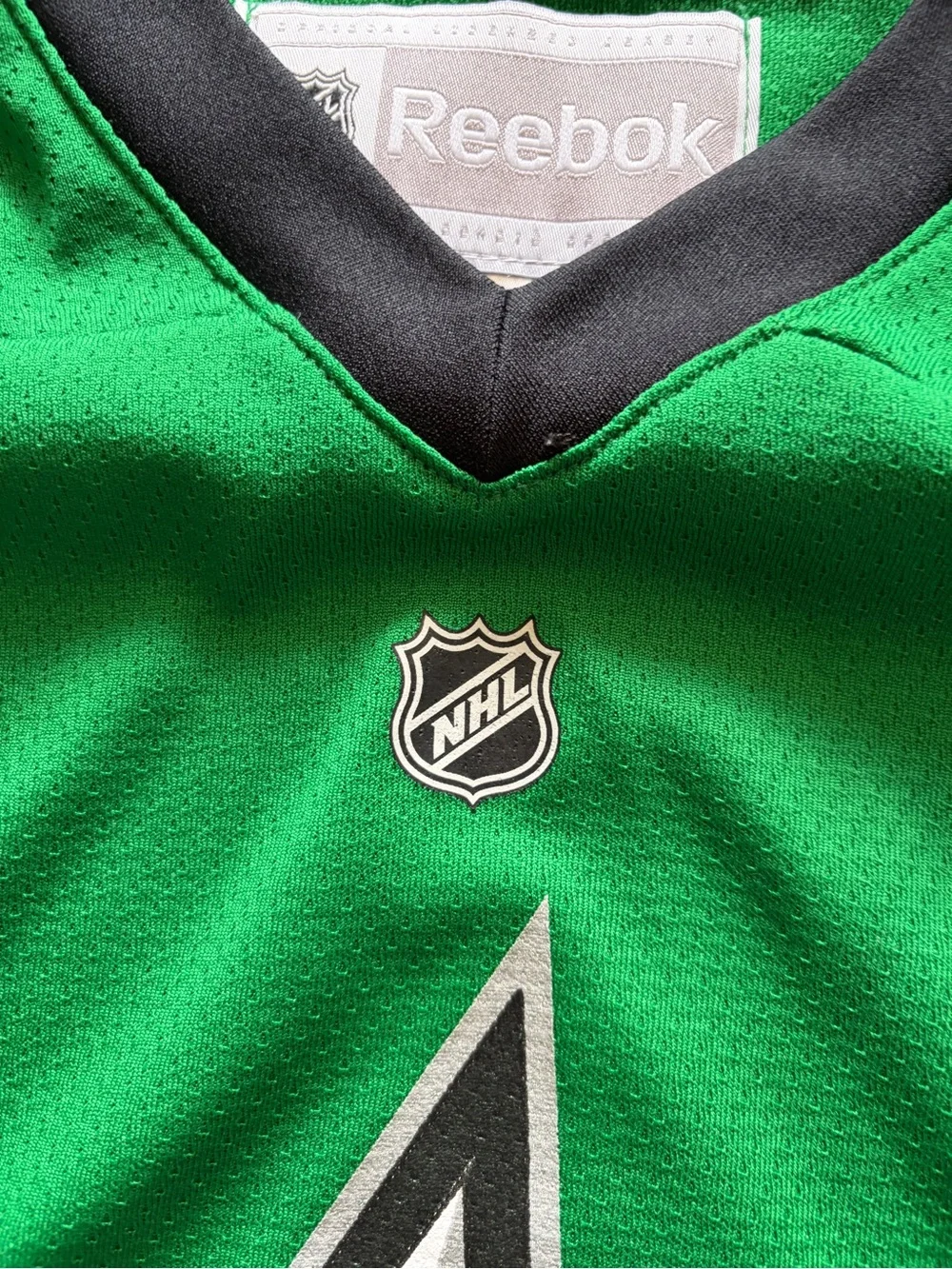 Reebok Green, White & Black Dallas Stars Hockey Jersey